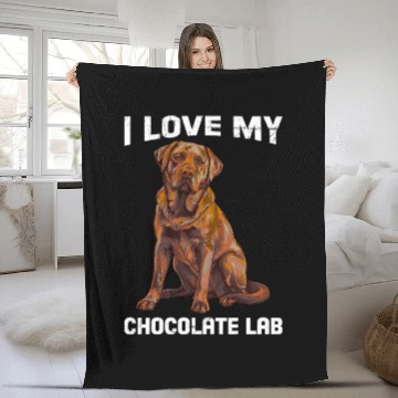 Discover Labrador Owner I LOVE MY CHOCOLATE LAB Fleece Blankets