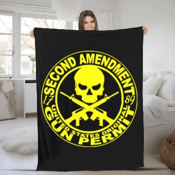 Discover 2nd Amendment Gun Permit © WhiteTigerLLC.Com Fleece Blankets