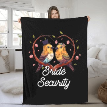 Discover Bride Security Wedding Little Ring Bear Fleece Blankets