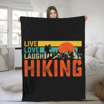 Discover Live love laugh hiking Fleece Blankets
