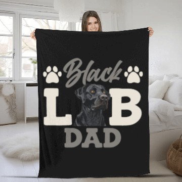 Discover Black Labrador BLACK LAB DAD Labrador Owner Fleece Blankets