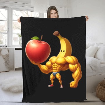Discover Muscular banana lifts huge apple Fleece Blankets