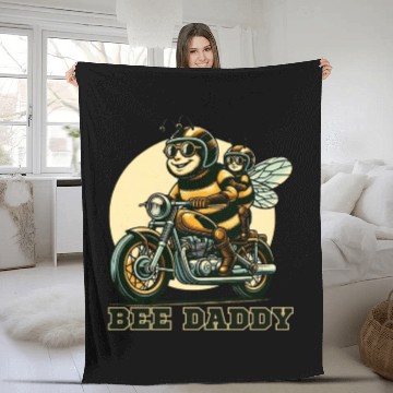 Discover bee daddy bee father first sons super hero Fleece Blankets
