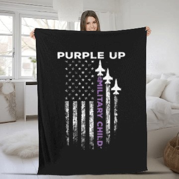 Discover Purple Up For Military Kids Force US Flag Fleece Blankets