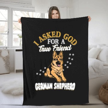 Discover I Asked God For A True Friend German Shepherd Pupp Fleece Blankets