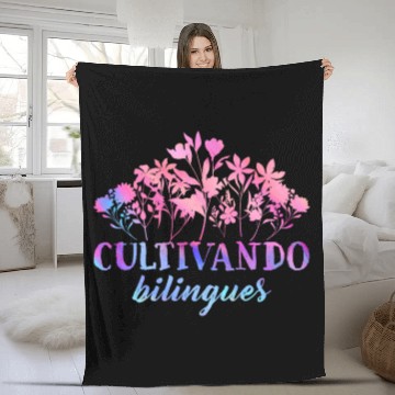Discover Cultivando Bilingües Spanish Teacher Fleece Blankets