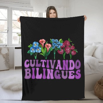 Discover Cultivando Bilingües Spanish Teacher Fleece Blankets