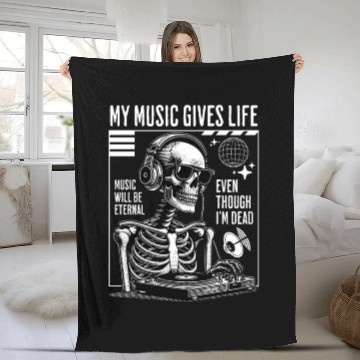 Discover Skeleton DJ Fleece Blankets