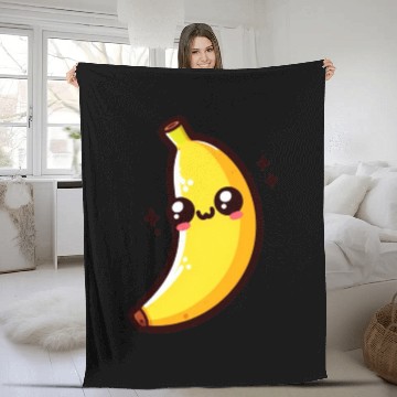 Discover Yelow banana sweet Fleece Blankets