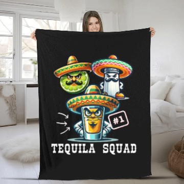 Discover Cinco De Mayo Tequila Squad Drink Number One Fleece Blankets