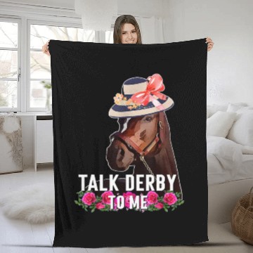 Discover Talk Derby To Me Horse Racing Derby Day Fleece Blankets