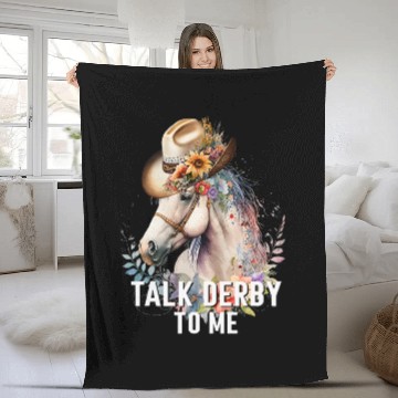 Discover Talk Derby To Me Horse Racing Derby Day Fleece Blankets
