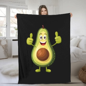 Discover Avocado Thumbs Up Fleece Blankets