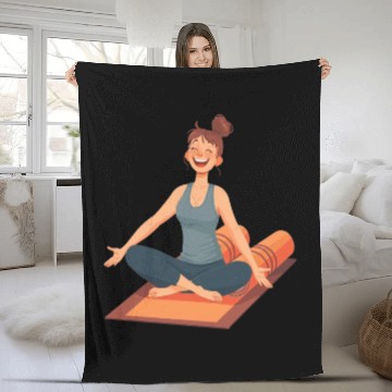 Discover Joyful Yoga Moment Meditation Pose Fleece Blankets