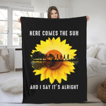 Discover Here Comes The Sun And I Say It's Alright Guitar Fleece Blankets