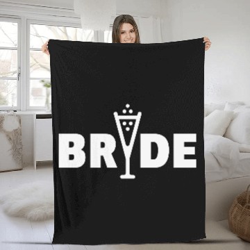 Discover Bride Bubbly (Hen Night Bachelorette Party White) Fleece Blankets