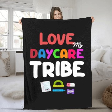 Discover Love My Daycare Tribe Teacher Kindergarten Fleece Blankets