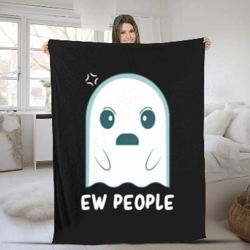 Discover Ghost - Cute Ghost - Funny Ghost - Halloween Ghost Fleece Blankets