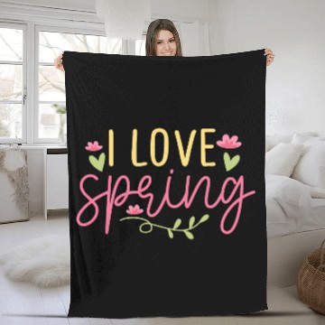 Discover I love spring Fleece Blankets
