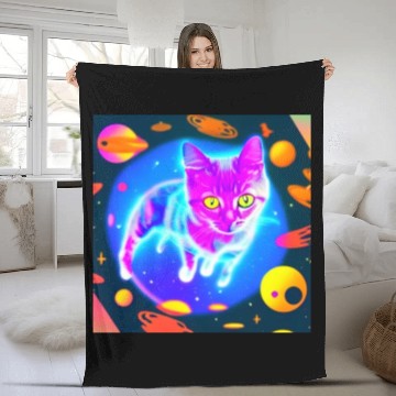 Discover Cats in Space Fleece Blankets