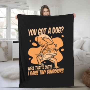 Discover I Raise Tiny Dinosaurs Lizard Gekkota Crested Fleece Blankets