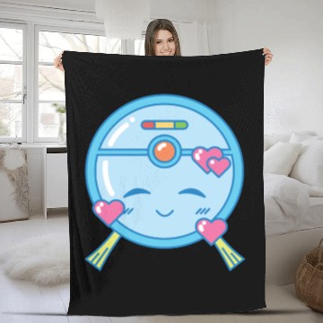 Discover Adorable Kawaii Vacuum Robot Fleece Blankets