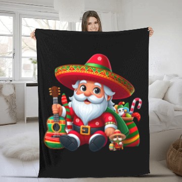 Discover Cinco de Mayo Santa Claus Fleece Blankets