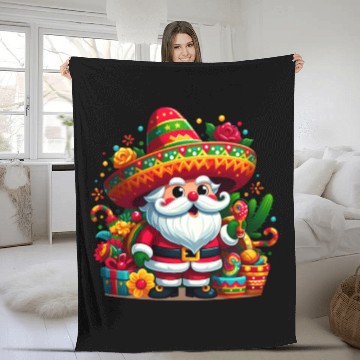 Discover Cinco de Mayo Santa Claus Fleece Blankets
