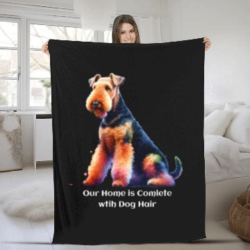 Discover Airedale Terrier: Our Home is Complete .. Dog Hair Fleece Blankets