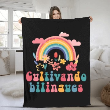 Discover Cultivando Bilingües Spanish Teacher Fleece Blankets