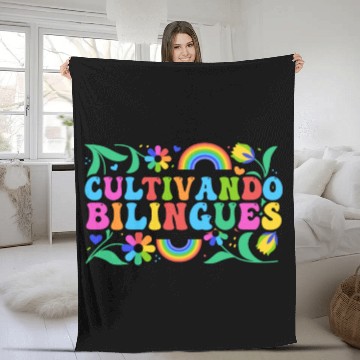 Discover Cultivando Bilingües Spanish Teacher Fleece Blankets