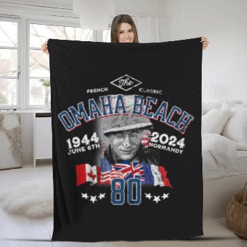Discover Omaha Beach D-DAY 80th Anniversary Heritage Fleece Blankets