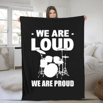 Discover Drumming Drumset Drummer Fleece Blankets