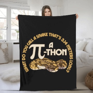 Discover Math Pun Pi-thon Funny Snake Mathematics Meme Fleece Blankets