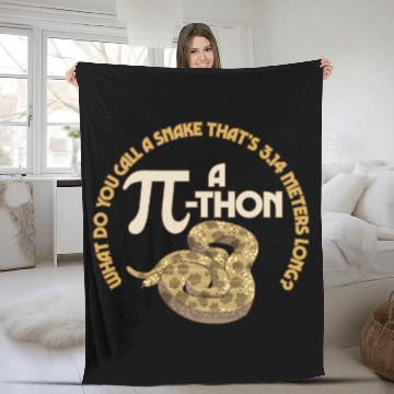 Discover Pi-thon Math Pun Funny Snake Mathematics Meme Fleece Blankets