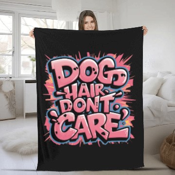 Discover Dog Hair, Don't Care Fleece Blankets