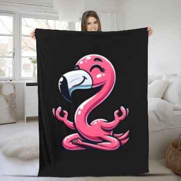 Discover Flamingo Yoga Meditation Relaxation Fleece Blankets