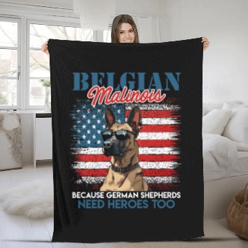 Discover USA BELGIAN MALINOIS STEARING UP American Fleece Blankets