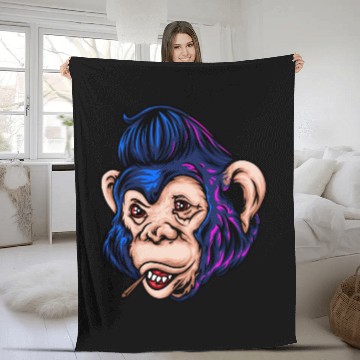 Discover Monkey Hawk Fleece Blankets