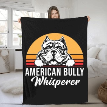 Discover Live Love Bark Retro Vintage American Bully Funny Fleece Blankets