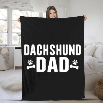 Discover Dachshund Dad Dachshund Lovers Gift Fleece Blankets