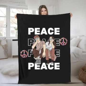 Discover Peaceful Friends: Modern Graphic Fleece Blankets