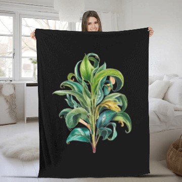 Discover Watercolor Plant Hand Painted Fleece Blankets