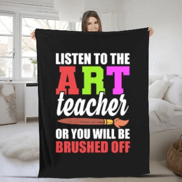 Discover Funny Art Teacher Art Critic Fleece Blankets