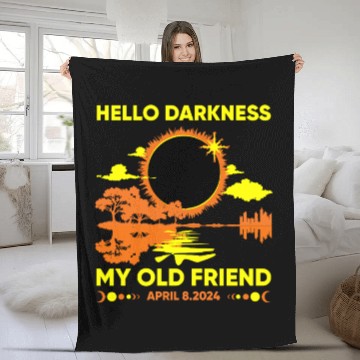 Discover Hello Darkness My Old Friend - April 8th 2024 Fleece Blankets