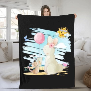 Discover Rabbit Mama Want Sent Postcard Using Post Mouse Fleece Blankets