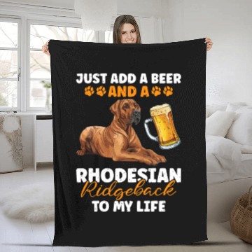Discover Ridgeback ADD A BEER AND A RHODESIAN RIDGEBACK Fleece Blankets