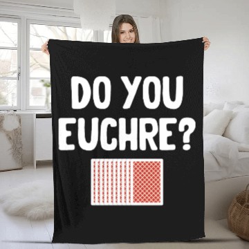 Discover Do You Euchre? Player Casino Dealer Mahjong Bingo Fleece Blankets