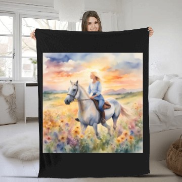 Discover SUNSET RIDE Fleece Blankets