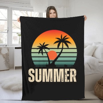 Discover Tropical Serenity: A Sunset Symphony Fleece Blankets